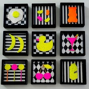 Colorful Glitter Modern Decorative Wall Art Set 9